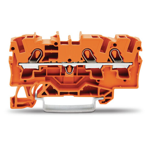 3-conductor through terminal block, 4 mm&sup2;, suitable for Ex e II applications, orange