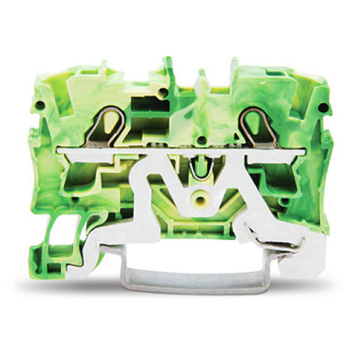2-conductor ground terminal block, 4 mm&sup2;, suitable for Ex e II applications, green-yellow
