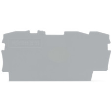End and intermediate plate, 0.8 mm thick, gray