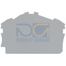 End and intermediate plate, 0.8 mm thick, gray