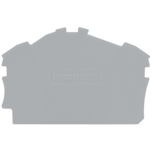 End and intermediate plate, 0.8 mm thick, gray