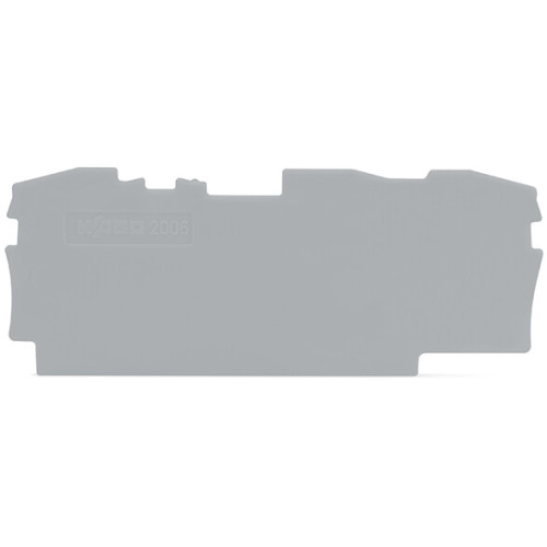 End and intermediate plate, 1 mm thick, gray