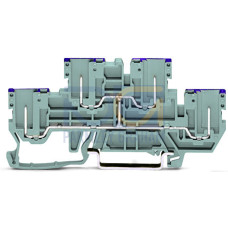 4-pin, double-deck carrier terminal block, 4-pin through terminal block, L, gray