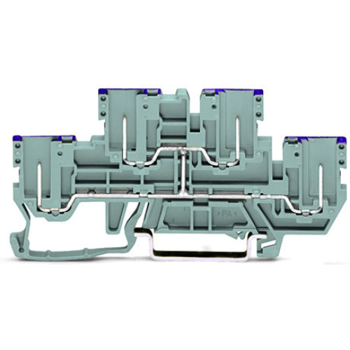 4-pin, double-deck carrier terminal block, 4-pin through terminal block, L, gray