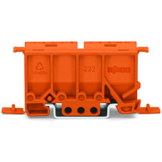 Mounting carrier, 222 Series, for DIN-35 rail mounting/screw mounting, orange