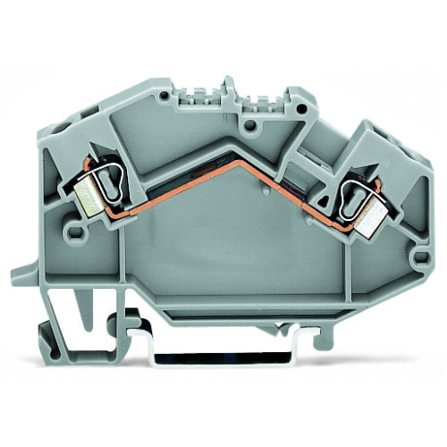 2-conductor through terminal block, 2.5 mm&sup2;, center marking, gray