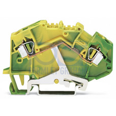 2-conductor ground terminal block, 4 mm&sup2;, center marking, green-yellow