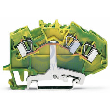 3-conductor ground terminal block, 4 mm&sup2;, center marking, green-yellow