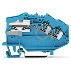 2-conductor N-disconnect terminal block, 4 mm&sup2;, CAGE CLAMP&reg;, blue