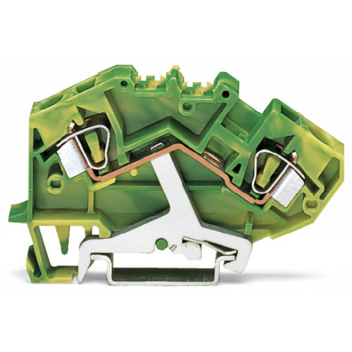 2-conductor ground terminal block, 6 mm&sup2;, suitable for Ex e II applications, green-yellow