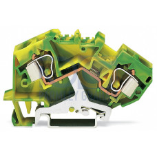 2-conductor ground terminal block, 10 mm&sup2;, center marking, green-yellow