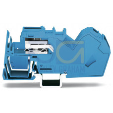 1-conductor N-disconnect terminal block, 35 mm&sup2;, with integrated end plate, blue