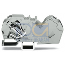 2-conductor through terminal block, 35 mm&sup2;, with integrated end plate, gray