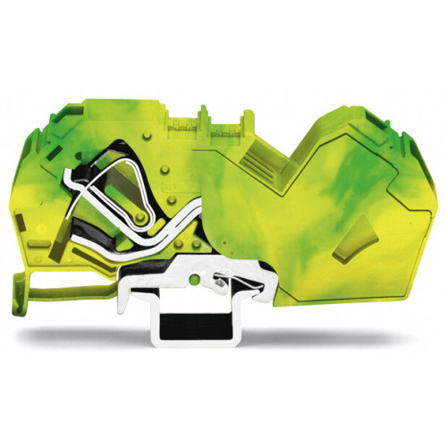 2-conductor ground terminal block, 35 mm&sup2;, with integrated end plate, green-yellow