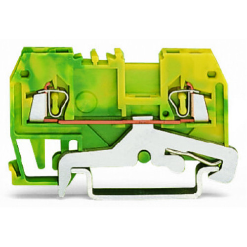 2-conductor ground terminal block, 1.5 mm&sup2;, center marking, green-yellow
