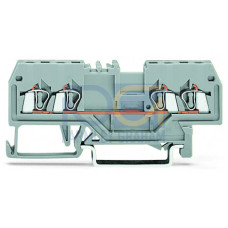 4-conductor through terminal block, 1.5 mm&sup2;, center marking, gray
