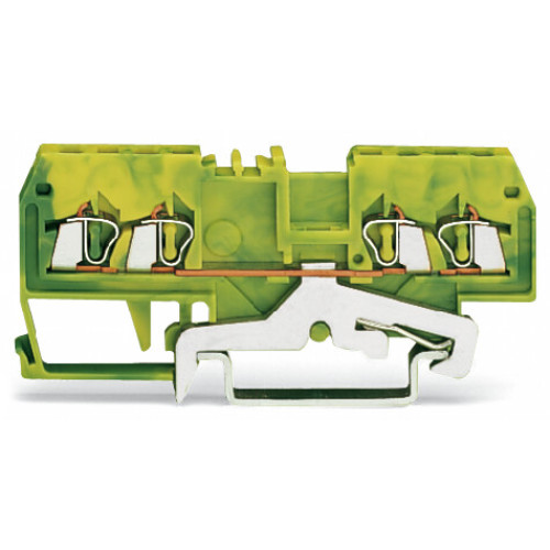 4-conductor ground terminal block, 1.5 mm&sup2;, center marking, green-yellow