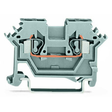 2-conductor through terminal block, 2.5 mm², lateral marker slots, gray