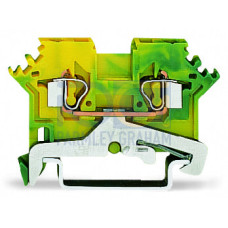 2-conductor ground terminal block, 2.5 mm&sup2;, suitable for Ex e II applications, green-yellow