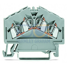 4-conductor through terminal block, 2.5 mm&sup2;, center marking, orange