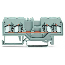 4-Conductor Through Terminal Block, Gray