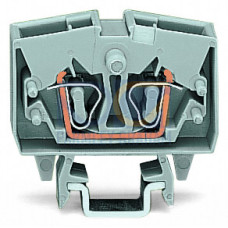 2-conductor miniature through terminal block, 2.5 mm&sup2;, with test option, black