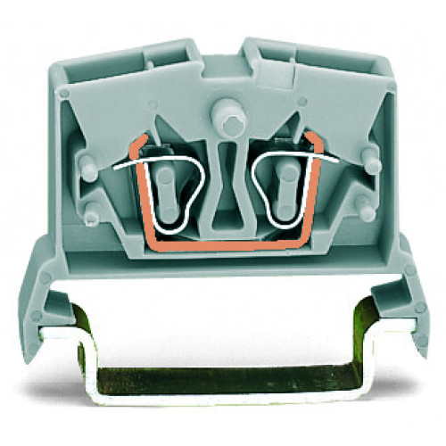 2-conductor miniature through terminal block, 2.5 mm&sup2;, with test option, gray