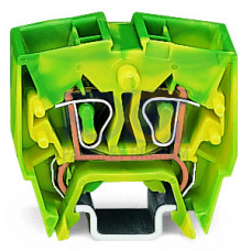 4-conductor Mini rail-mount terminal block, 2.5 mm&sup2;, center marking, green-yellow