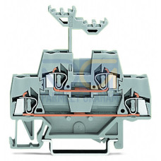 Double-deck terminal block, Through/through terminal block, for DIN-rail 35 x 15 and 35 x 7.5, gray/gray