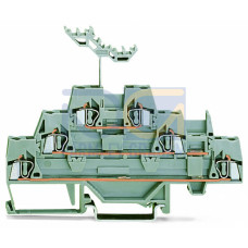 Triple-deck terminal block, Through/through/through terminal block, for DIN-rail 35 x 15 and 35 x 7.5, gray/gray/gray