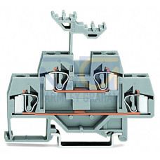Double-deck terminal block, Through/through terminal block, for DIN-rail 35 x 15 and 35 x 7.5, gray