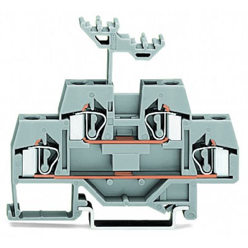 Double-deck terminal block, Through/through terminal block, for DIN-rail 35 x 15 and 35 x 7.5, gray