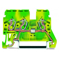 3-conductor ground terminal block, 2.5 mm&sup2;, lateral marker slots, green-yellow