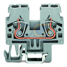 2-conductor through terminal block, 2.5 mm&sup2;, side and center marking, gray