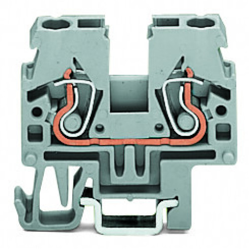 2-conductor through terminal block, 2.5 mm&sup2;, side and center marking, gray