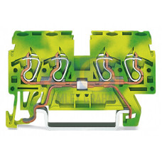 4-conductor ground terminal block, 2.5 mm&sup2;, lateral marker slots, green-yellow