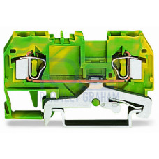 2-conductor ground terminal block, 4 mm&sup2;, center marking, green-yellow