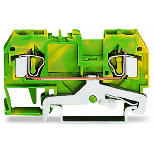 2-conductor ground terminal block, 4 mm&sup2;, center marking, green-yellow