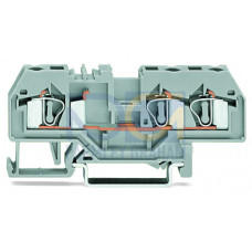 3-conductor through terminal block, 4 mm&sup2;, center marking, orange