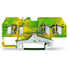 3-conductor ground terminal block, 4 mm&sup2;, center marking, green-yellow