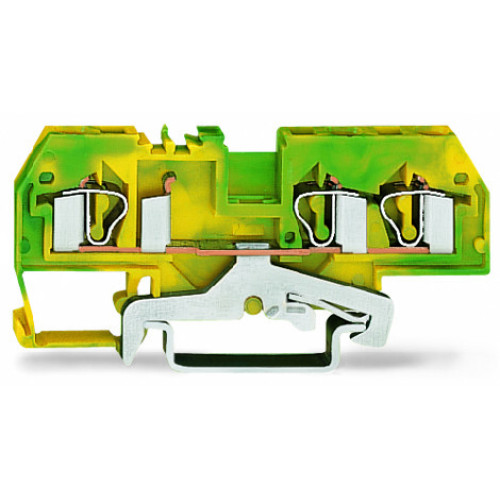 3-conductor ground terminal block, 4 mm&sup2;, center marking, green-yellow