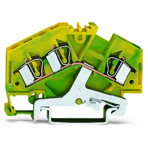 3-conductor ground terminal block, 4 mm&sup2;, center marking, green-yellow