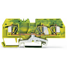 3-conductor ground terminal block, 6 mm&sup2;, suitable for Ex e II applications, green-yellow