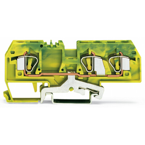 3-conductor ground terminal block, 6 mm&sup2;, suitable for Ex e II applications, green-yellow