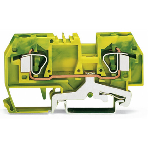 2-conductor ground terminal block, 6 mm&sup2;, center marking, green-yellow