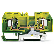 2-conductor ground terminal block, 10 mm&sup2;, center marking, green-yellow