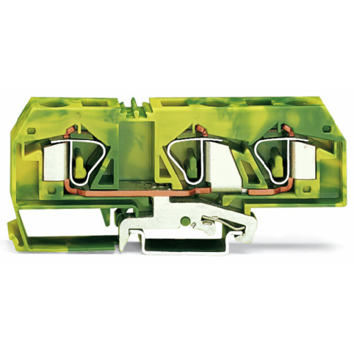 3-conductor ground terminal block, 16 mm&sup2;, center marking, green-yellow