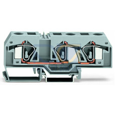 3-conductor through terminal block, 16 mm&sup2;, center marking, blue