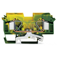 2-conductor ground terminal block, 16 mm&sup2;, lateral marker slots, green-yellow
