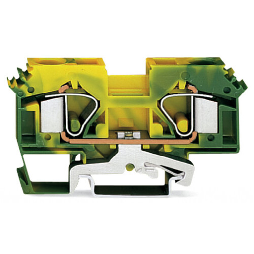2-conductor ground terminal block, 16 mm&sup2;, suitable for Ex e II applications, green-yellow